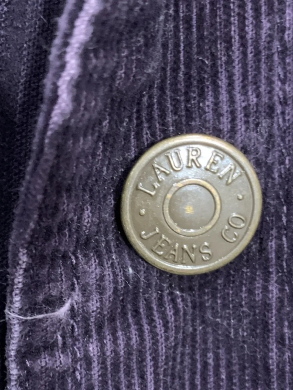 Y2K Ralph Lauren Purple Corduroy Jacket P/M Petite Collared Button Pocket SKU026 - Picture 6 of 10